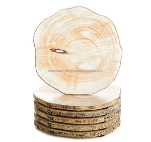 Posavasos de madera personalizables respetuosos con el medio ambiente artesanales clásicos, almohadillas para bebidas hechas a mano para una elegante Barra de protección de mesa, cocina - Product Image 2