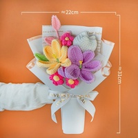 Karangan Bunga Rajut Hari Valentine Hari Ibu Hadiah Thanksgiving Dekorasi Rumah Bunga Benang Buatan Tangan