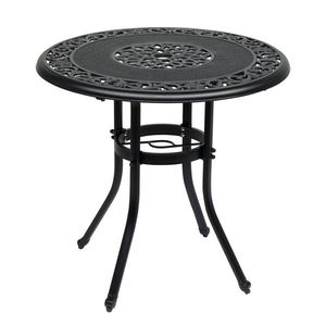 Tavolo da Pranzo Rotondo in Alluminio Pressofuso per Esterni 32*32*29" Resistente ed Elegante per Uso Interno/Esterno - Product Image 1