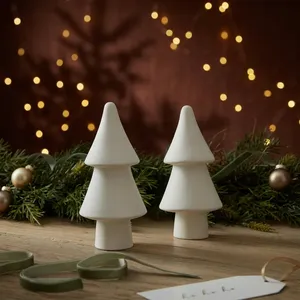 Handmade Collection Modern Resin <b>Christmas</b> <b>Tree</b> Decor Miniature Pine Shape <b>Tabletop</b> Indoor White Durable Eco Friendly Customized - Product Image 4
