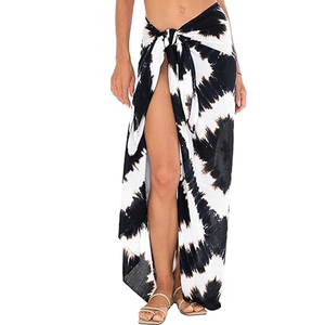 High Quality Women Beach <b>Sarong</b> Pareo <b>Wrap</b> Cover Up Soft Cotton Printed Swimwear Custom OEM Wholesale Factory Price - Product Image 3