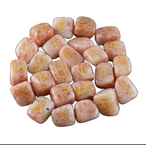 Juego de Letras de Piedra del Sol Pulida, Piedra Energética Natural Wicca, Adivinación, Intuición, Reiki, Meditación, Protección, Vikinga - Product Image 4