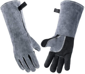 Gants de soudage 14 pouces, vente en gros directe d'usine, gants de sécurité en cuir croûte résistants à la chaleur pour travaux industriels et lourds - Product Image 1