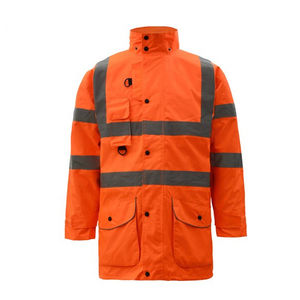 Chaqueta de Seguridad de Alta Visibilidad para Trabajo en Carretera, Cinta Reflectante, Poliéster Transpirable, Ropa de Trabajo de Alta Visibilidad para Construcción - Product Image 1