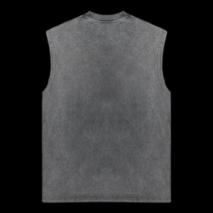 Custom Streetwear Men's Vest Tank Top T Shirt Men Acid Washed Vintage Sleeveless T-shirt - Product Image 2