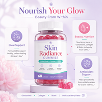 Gummies au glutathion, collagène et biotine, 60 unités, complément beauté pour la peau, les cheveux et les ongles, marque privée, soutien antioxydant pour adultes