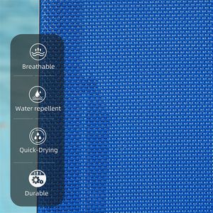 Set di 3 Sedie a Sdraio Regolabili in Acciaio Blu con Schienale in Textilene per Patio, Piscina e Spiaggia con Poggiatesta Reclinabile - Product Image 2