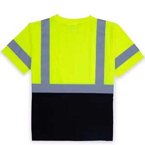 เสื้อสีเหลืองสะท้อนแสงพร้อมแถบสะท้อนแสงสีดำสำหรับชุดทำงาน - Product Image 6