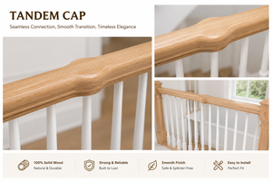 Solid Wood Handrail End Cap Handrail Fitting Wall-Mounted Stair Railings Traditional Design - Product Image 5