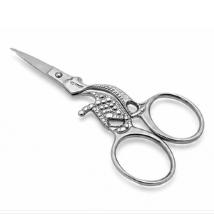Tijeras de Bordado Stork de Acero Inoxidable con Hoja Afilada y Mango Metálico, Herramientas de Costura para Manualidades, Pequeñas, Multiusos, OEM - Product Image 1