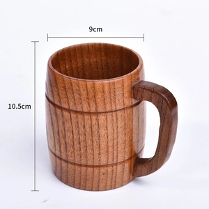 Tasse à café en bois en forme de baril, vaisselle rustique, tasse à thé artisanale, finition naturelle, utilisation en cuisine - Product Image 1