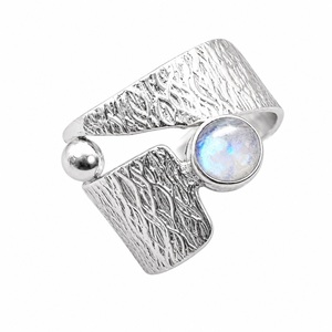 925 Sterling Silver Rainbow Moonstone Band <b>Ring</b> Handmade Bohemian Natural Gemstone <b>Statement</b> <b>Ring</b> Fine Jewelry Wholesale - Product Image 6