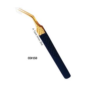Pinzas de cejas de acero inoxidable dorado Plasma Punta puntiaguda de fibra Nano Grip para herramientas de pinzas de pestañas para extensión de pestañas de volumen - Product Image 5