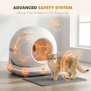 Lettiera Automatica Intelligente da 72L con Materiale PP, Ampio Spazio Interno, Controllo tramite App, Controllo Odori e Rumore, Sensori di Sicurezza, Gel Deodorante - Product Image 5
