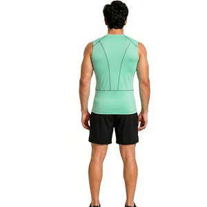 Best Quality Men Training Sleeveless <b>Compression</b> Shirt Moisture Wicking Fabric Ideal For Active Movement - Product Image 2