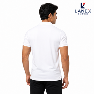Polo blanc personnalisé avec logo brodé |   Polo d'entreprise en polyester de qualité supérieure |   Chemise de golf respirante à séchage rapide - Product Image 4