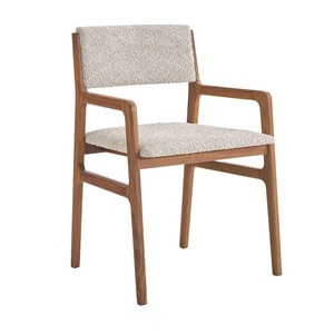 Silla de Comedor de Madera Maciza de Primera Calidad, Tapizada en Tela, con Reposabrazos, Diseño Contemporáneo, Muebles para Hostelería - Product Image 3