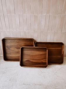 Bandeja de Servicio de Madera de Teca - Portátil para Cocina y Escritorio, de un Solo Nivel - Product Image 2