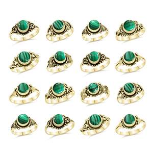 Bague en malachite naturelle ajustable, pierre précieuse authentique, bague en cristal de malachite réglable - Product Image 4