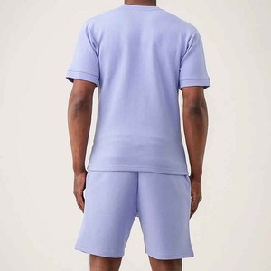 Ensembles T-shirt et short d'été pour hommes 2026, 100 % coton tissé, coupe classique, streetwear, prix abordable, avec logo personnalisé - Product Image 2