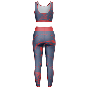 Ensemble de leggings de yoga taille mi-haute très extensibles et infroissables pour femme, avec soutien-gorge et pantalon, tenue de sport deux pièces - Product Image 6
