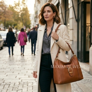 Custom High-End Real Leather Women's Handbag - Minimalist Luxury Tote Bag - Wholesale Genuine Leather Ladies Shoulder Bag - Product Image 2