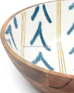 ชามไม้เสิร์ฟทำด้วยมือชามไม้ธรรมชาติแบบชนบทเหมาะสำหรับเสิร์ฟสลัดผลไม้และของว่างในห้องครัวและรับประทานอาหาร - Product Image 5