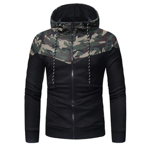 Mens Camo Patchwork <b>Tracksuit</b> Set 320GSM Fleece Full Zip Hoodie Tapered Jogger Urban Tactical Streetwear OEM Wholesale - Product Image 3