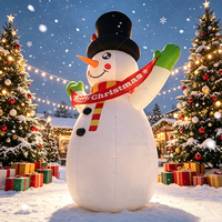Boneka Salju Natal Tiup Raksasa 6M, Boneka Salju Tiup Besar untuk Dekorasi Natal di Halaman, Mal, Festival Komersial Grosir