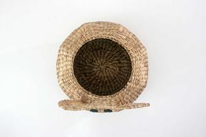 <b>Round</b> water hyacinth <b>basket</b> with rabbit face pattern Handmade <b>Storage</b> <b>Basket</b> Wholesale eco-friendly Made in Vietnam - Product Image 4