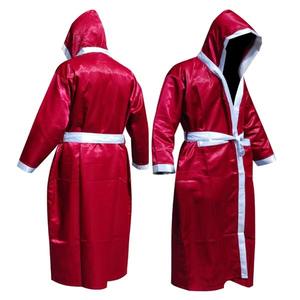 ชุดคลุมชกมวยแบบใหม่สำหรับทุกเพศ สีแดง ผลิตจากโพลีเอสเตอร์/ไนลอน พร้อมฮู้ด ปรับแต่งได้ ชุดคลุมสำหรับการต่อสู้ แห้งเร็ว น้ำหนักเบา ระบายอากาศได้ดี รับผลิตแบบ OEM - Product Image 1