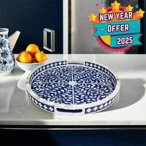 Plateaux décoratifs en mosaïque de haute qualité, chargeur, manche en nacre incrustée, plateau de service, taille personnalisée par FWE - Product Image 2