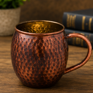 Mug en cuivre martelé rustique AuraMule Earth, fabriqué à la main, vaisselle écologique pour la maison, vaisselle de style vintage - Product Image 4