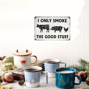 ป้ายโลหะอะลูมิเนียมตกแต่งผนังสไตล์วินเทจ CIFbuy ขนาด 8x12 นิ้ว สำหรับตกแต่งห้องครัว ระเบียง ร้านขายเนื้อ ป้ายเตือน "กินอาหารดีๆ เท่านั้น" - Product Image 4