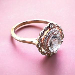 Bague en aquamarine naturelle, argent sterling 925, plaqué or rose 14 carats, vermeil, taille 8, bijou en pierre précieuse, cadeau pour elle - Product Image 5