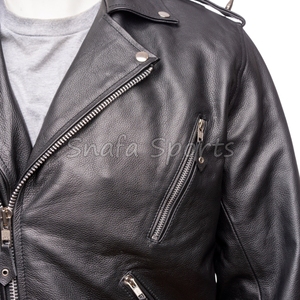 Full Sleeve Solid Pattern Press Button Cuffs 2026 Best Sheepskin <b>Leather</b> <b>Jacket</b> Trendy Stylish Zip Up Real <b>Leather</b> <b>Jacket</b> - Product Image 2