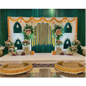 Haldi Theme Fiberglass Golden Urli Tub <b>Stool</b> Decorative Premium Haldi Decoration Urli brass Urli For Home Entrance Decoration - Product Image 1