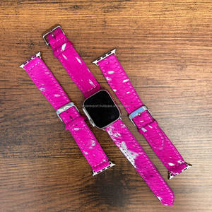 New Hair-On Metallic Cowhide Top Grain Watch <b>Strap</b> Cowgirl Accessories Western Fashion Custom Manufacturer Wholesale Watch <b>Strap</b> - Product Image 2