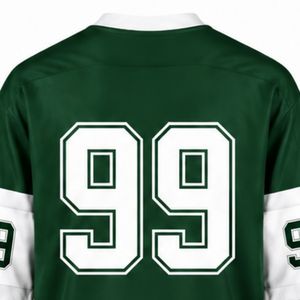 Men Green White <b>Ice</b> Hockey Jersey Long Sleeve Polyester Sports Uniform Team Training Performance Apparel - Product Image 4