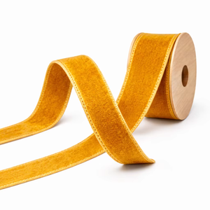 ริบบิ้นกำมะหยี่โพลีเอสเตอร์ 100% หน้าเดียว ขนาด 20 มม. ยี่ห้อเนลกามัล อินดัสทรีส์ ทนต่อการหดตัว เนื้อนุ่ม หรูหรา สำหรับตกแต่ง - Product Image 1