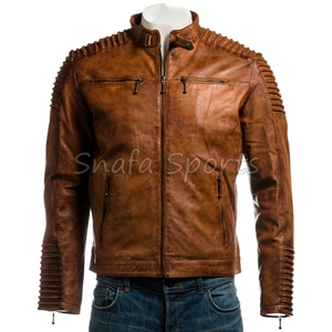 Fully Breathable And Quick Dry Fabric Made Men Leather Jacket Supplies And Quick Dry Leather Jacket For Men - Product Image 2