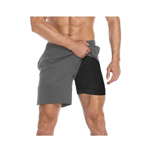 Pantalones Cortos Deportivos Casuales para Hombre, de Alta Calidad, hasta la Rodilla, de Spandex/Nylon, Cintura Elástica con Bolsillos, Doble Capa, Compresos y Duraderos - Product Image 1