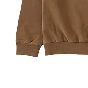 Ensemble de survêtement en coton marron pour femme, sweat-shirt à col rond, pantalon de jogging, couleur unie, tenue décontractée d'automne, manches longues, fermeture à cordon - Product Image 2