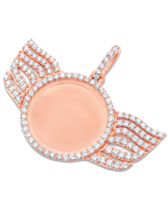 Custom Wing Photo Pendant 925 Sterling Silver Gold Plated Moissanite Luxury <b>Memorial</b> Birthday <b>Gift</b> - Product Image 1