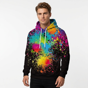 Sudadera con Capucha Colorida para Hombre, Informal, 100% Poliéster, Tejido de Punto, Corte Regular, Estilo Primavera, Sudadera con Capucha Estampada - Product Image 6