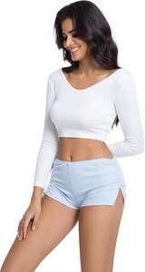 Shorts de mujer recién llegados, modelo 2026, tela microelástica, cintura alta, longitud corta, logotipos personalizados, estilo hip hop. - Product Image 5