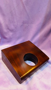 Bolso de mano de madera redondo artesanal con recortes para mujer, de diseñador, para fiesta de noche, boda, estuche rígido, cartera de madera. - Product Image 5