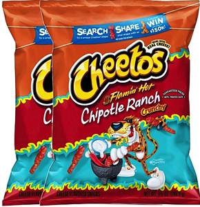 Cheetoos Crunchy Flamin' Hot, Bocadillos de Queso Picante, 1.25oz, Chips de Maíz Picantes, Sabor Intenso, Textura Crujiente, Listos para Comer, Paquete Importado - Product Image 6