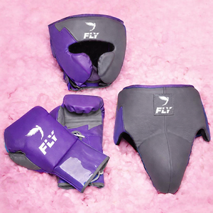 Top Selling New Design Fly Customized Red Grey Boxing Set Comfortable Padding Training Gear Waterproof Sparring Leather <b>Gloves</b> - Product Image 4