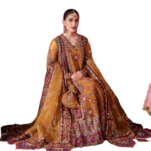 Luxury 3-Piece Chiffon Collection for Weddings & Festivals Elegant Jhoomro Suit Salwar Kameez Dresses Indian Pakistani Riaz Arts - Product Image 1
